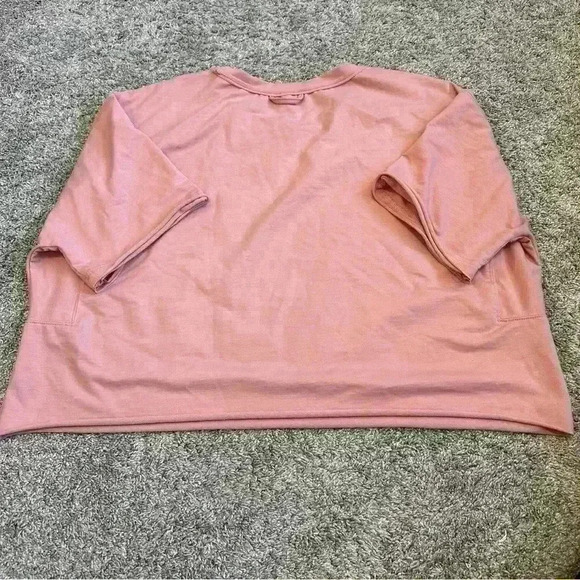 🎆 HUGOOME, coral pink Oversized Tee cropped boxy style size XL short sleeve gym - Picture 6 of 6